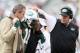 EAST RUTHERFORD, NJ - SEPTEMBER 30: Head coach Rex Ryan consoles Santonio Holmes #10 of the New York Jets after Holmes is taken off the field in the second half against the San Francisco 49ers on September 30, 2012 at MetLife Stadium in East Rutherford, New Jersey.The San Francisco 49ers defeated the New York Jets 34-0. (Photo by Elsa/Getty Images)