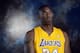 EL SEGUNDO, CA - OCTOBER 01: Kobe Bryant #24 of the Los Angeles Lakers on a video set for members of the media during Media Day at Toyota Sports Center on October 1, 2012 in El Segundo, California. (Photo by Harry How/Getty Images)