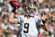GREEN BAY, WI - SEPTEMBER 30: Quarterback Drew Brees #9 of the New Orleans Saints drops back to pass against the Green Bay Packers at Lambeau Field on September 30, 2012 in Green Bay, Wisconsin. (Photo by Jeff Gross/Getty Images)