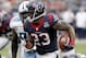 HOUSTON, TX- SEPTEMBER 30: Arian Foster #23 of the Houston Texans rushes against the Tennessee Titans on September 30, 2012 at Reliant Stadium in Houston, Texas. Houston Texans won 38 to 14. (Photo by Thomas B. Shea/Getty Images)