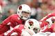 GLENDALE, AZ - SEPTEMBER 30: Quarterback Kevin Kolb #4 of the Arizona Cardinals prepares to snap the football during the NFL game against the Miami Dolphins at the University of Phoenix Stadium on September 30, 2012 in Glendale, Arizona. The Carindals defeated the Dolphins 24-21 in overtime. (Photo by Christian Petersen/Getty Images)