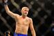 Dec 30, 2011; Las Vegas, NV, USA; UFC fighter Alexander Gustafsson celebrates against Vladimir Matyushenko (not pictured) during a light featherweight bout at UFC 141 at the MGM Grand Garden event center. Mandatory Credit: Mark J. Rebilas-US PRESSWIRE