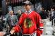 PITTSBURGH, PA - JUNE 23: Vincent Hinostroza, 169th overall pick by the Chicago Blackhawks, shakes hands during day two of the 2012 NHL Entry Draft at Consol Energy Center on June 23, 2012 in Pittsburgh, Pennsylvania. (Photo by Bruce Bennett/Getty Images)