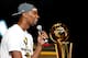 MIAMI, FL - JUNE 25: Chris Bosh #1 of the Miami Heat talks to the crowd during a rally for the 2012 NBA Champion Miami Heat at American Airlines Arena on June 25, 2012 in Miami, Florida. (Photo by Mike Ehrmann/Getty Images)