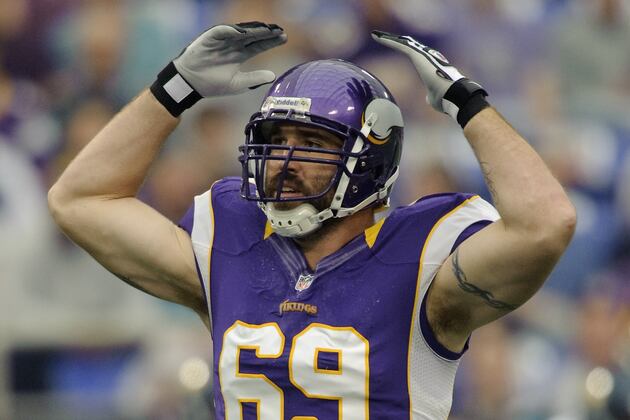 Jared Allen Held out of Practice, Christian Ponder Limited for Vikings