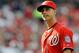 WASHINGTON, DC - SEPTEMBER 22: Gio Gonzalez #47 of the Washington Nationals walks off the field during a game against the Milwaukee Brewers at Nationals Park on September 22, 2012 in Washington, DC. Gonzalez won his 20th game of the season as the Washington Nationals defeated the Milwaukee Brewers 10-4. (Photo by Patrick McDermott/Getty Images)