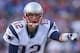 ORCHARD PARK, NY - SEPTEMBER 30: Tom Brady #12 of the New England Patriots calls signals against the Buffalo Bills at Ralph Wilson Stadium on September 30, 2012 in Orchard Park, New York. New England won 52-28.(Photo by Rick Stewart/Getty Images)