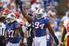 BUFFALO, NY - SEPTEMBER 16: Mario Williams #94 of the Buffalo Bills celebrates a fumble recovery during an NFL game against the Kansas City Chiefs at Ralph Wilson Stadium on September 16, 2012 in Orchard Park, New York. (Photo by Tom Szczerbowski/Getty Images)