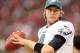GLENDALE, AZ - SEPTEMBER 23: Quarterback Nick Foles #9 of the Philadelphia Eagles warms up on the sidelines during the NFL game against the Arizona Cardinals at the University of Phoenix Stadium on September 23, 2012 in Glendale, Arizona. The Carindals defeated the Eagles 27-6. (Photo by Christian Petersen/Getty Images)