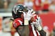 TAMPA, FL - SEPTEMBER 25: Wide reciever Julio Jones #11 of the Atlanta Falcons turns backwards and grabs a pass against the Tampa Bay Buccaneers September 25, 2011 at Raymond James Stadium in Tampa, Florida. (Photo by Al Messerschmidt/Getty Images)