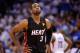 OKLAHOMA CITY, OK - JUNE 14: Dwyane Wade #3 of the Miami Heat looks on in the first half while taking on the Oklahoma City Thunder in Game Two of the 2012 NBA Finals at Chesapeake Energy Arena on June 14, 2012 in Oklahoma City, Oklahoma. NOTE TO USER: User expressly acknowledges and agrees that, by downloading and or using this photograph, User is consenting to the terms and conditions of the Getty Images License Agreement. (Photo by Ronald Martinez/Getty Images)