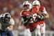 MADISON, WI - SEPTEMBER 15: Running back Montee Ball #28 of the Wisconsin Badgers breaks through the Utah State Aggies defense for a touchdown in the third quarter September 15, 2012 at Camp Randall Stadium in Madison, Wisconsin. (Photo by Tom Lynn/Getty Images)