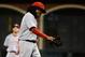 SAN FRANCISCO, CA - OCTOBER 06: Johnny Cueto #47 of the Cincinnati Reds leaves the game in the first inning against the San Francisco Giants during Game One of the National League Division Series at AT&T Park on October 6, 2012 in San Francisco, California. (Photo by Thearon W. Henderson/Getty Images)