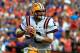 GAINESVILLE, FL - OCTOBER 06: Zach Mettenberger #8 of the LSU Tigers attempts a pass during the game against the Florida Gators at Ben Hill Griffin Stadium on October 6, 2012 in Gainesville, Florida. (Photo by Sam Greenwood/Getty Images)