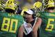 EUGENE, OR - OCTOBER 6: Head coach Chip Kelly of the Oregon Ducks speaks with his team during a timeout during the third quarter of the game against the Washington Huskies on October 6, 2012 at Autzen Stadium in Eugene, Oregon. Oregon won the game 52-21. (Photo by Steve Dykes/Getty Images)