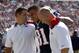 Sep 16, 2012; Foxboro, Massachusetts, USA; New England Patriots tight end Aaron Hernandez (81) is helped off the field by trainers during the first quarter against the Arizona Cardinals at Gillette Stadium. Mandatory Credit: Greg M. Cooper-US PRESSWIRE