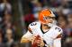 September 27, 2012;Baltimore, MD, USA; Cleveland Browns quarterback Brandon Weeden (3) rolls out of the pocket during the game against the Baltimore Ravens at M&T Bank Stadium. Mandatory Credit: Evan Habeeb-US PRESSWIRE
