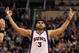 PHOENIX, AZ - FEBRUARY 19: Jared Dudley #3 of the Phoenix Suns reacts after hitting a three point shot against the Los Angeles Lakers during the NBA game at US Airways Center on February 19, 2012 in Phoenix, Arizona. The Suns defeated the Lakers 102-90. NOTE TO USER: User expressly acknowledges and agrees that, by downloading and or using this photograph, User is consenting to the terms and conditions of the Getty Images License Agreement. (Photo by Christian Petersen/Getty Images)
