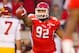 October 4, 2012; Salt Lake City, UT, USA; Utah Utes defensive tackle Star Lotulelei (92) celebrates a fumble recovery during the first quarter against the Southern California Trojans at Rice-Eccles Stadium. Mandatory Credit: Russ Isabella-US PRESSWIRE