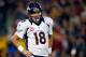 FOXBORO, MA - OCTOBER 7: Peyton Manning #18 of the Denver Broncos reacts after his team fumbled in the fourth quarter against the New England Patriots at Gillette Stadium on October 7, 2012 in Foxboro, Massachusetts. (Photo by Jim Rogash/Getty Images)