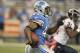 DETROIT - OCTOBER 10: Jahvid Best #44 of the Detroit Lions runs 88 yards for a third quarter touchdown during the game against the Chicago Bears at Ford Field on October 10, 2011 in Detroit, Michigan. (Photo by Leon Halip/Getty Images)