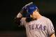 OAKLAND, CA - OCTOBER 02: Josh Hamilton #32 of the Texas Rangers walks back to the dugout after grounding out in the ninth inning of their game against the Oakland Athletics at O.co Coliseum on October 2, 2012 in Oakland, California. (Photo by Ezra Shaw/Getty Images)
