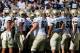 STATE COLLEGE, PA - SEPTEMBER 15: The Navy Midshipmen gather before the start of their game against the Penn State Nittany Lions at Beaver Stadium on September 15, 2012 in State College, Pennsylvania. (Photo by Rob Carr/Getty Images)