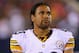 p43ORCHARD PARK, NY - AUGUST 25: Troy Polamalu #43 of the Pittsburgh Steelers stands on the sidelines against the Buffalo Bills at Ralph Wilson Stadium on August 25, 2012 in Orchard Park, New York.Pittsburgh won 38-7. (Photo by Rick Stewart/Getty Images)