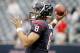 HOUSTON, TX- SEPTEMBER 30: Matt Schaub #8 of the Houston Texans throws passes in pre game warm up before playing against the Tennessee Titans on September 30, 2012 at Reliant Stadium in Houston, Texas. (Photo by Thomas B. Shea/Getty Images)