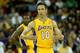 FRESNO, CA - OCTOBER 07: Steve Nash #10 of the Los Angeles Lakers signals the Laker coaches during the game with the Golden State Warriors at Save Mart Center At Fresno State on October 7, 2012 in Fresno, California. The Warriors won 110-83. NOTE TO USER: User expressly acknowledges and agrees that, by downloading and or using this photograph, User is consenting to the terms and conditions of the Getty Images License Agreement. (Photo by Stephen Dunn/Getty Images)
