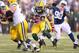 INDIANAPOLIS, IN - OCTOBER 07: Alex Green #20 of the Green Bay Packers runs with the ball during the NFL game against the Indianapolis Colts at Lucas Oil Stadium on October 7, 2012 in Indianapolis, Indiana. (Photo by Andy Lyons/Getty Images)