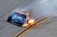 TALLADEGA, AL - OCTOBER 07: Bobby Labonte drives the wrecked #47 Scott/Kingsford/Bush Beans Toyota during the NASCAR Sprint Cup Series Good Sam Roadside Assistance 500 at Talladega Superspeedway on October 7, 2012 in Talladega, Alabama. (Photo by Chris Graythen/Getty Images for NASCAR)