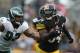Oct 7, 2012; Pittsburgh , PA, USA; Pittsburgh Steelers running back Rashard Mendenhall (34) runs the ball past Philadelphia Eagles defensive end Justin Babin (93) during the first half of the game at Heinz Field. Mandatory Credit: Jason Bridge-US PRESSWIRE