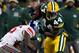 GREEN BAY, WI - JANUARY 15: James Starks #44 of the Green Bay Packers runs with the ball against the New York Giants during their NFC Divisional playoff game at Lambeau Field on January 15, 2012 in Green Bay, Wisconsin. (Photo by Jamie Squire/Getty Images)