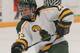 Erin Ambrose donning Clarkson's green and gold (Photo by Jim Meagher, Courtesy of Clarkson Athletics)