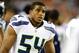 August 18 2012; Denver, CO, USA; Seattle Seahawks linebacker Bobby Wagner (54) in the fourth quarter of a preseason game against the Denver Broncos at Sports Authority Field. Mandatory Credit: Ron Chenoy-US PRESSWIRE