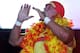 PERTH, AUSTRALIA - NOVEMBER 24: Hulk Hogan enters the stage prior to his bout against Ric Flair during the Hulkamania Tour at the Burswood Dome on November 24, 2009 in Perth, Australia. (Photo by Paul Kane/Getty Images)