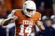 AUSTIN, TX - OCTOBER 06: David Ash #14 of the Texas Longhorns celebrates a touchdown against the West Virginia Mountaineers at Darrell K Royal-Texas Memorial Stadium on October 6, 2012 in Austin, Texas. (Photo by Ronald Martinez/Getty Images)