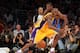 LOS ANGELES, CA - MAY 19: Kobe Bryant #24 of the Los Angeles Lakers looses the ball against Kevin Durant #35 of the Oklahoma City Thunder in the fourth quarter in Game Four of the Western Conference Semifinals in the 2012 NBA Playoffs on May 19 at Staples Center in Los Angeles, California. NOTE TO USER: User expressly acknowledges and agrees that, by downloading and or using this photograph, User is consenting to the terms and conditions of the Getty Images License Agreement. (Photo by Stephen Dunn/Getty Images)