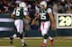 EAST RUTHERFORD, NJ - OCTOBER 08: Quarterback Mark Sanchez #6 of the New York Jets re-enters the game to replace Tim Tebow #15 in the first quarter against the Houston Texans at MetLife Stadium on October 8, 2012 in East Rutherford, New Jersey. (Photo by Elsa/Getty Images)