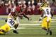 Sep 1, 2012; Arlington, TX, USA; Alabama Crimson Tide running back Eddie Lacy (42) fumbles the ball during the second quarter against the Michigan Wolverines at Cowboys Stadium. Mandatory Credit: Kevin Jairaj-US PRESSWIRE