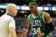 PHILADELPHIA, PA - MAY 23: Paul Pierce #34 of the Boston Celtics discusses a call with referee Joe Crawford #17 during the game against the Philadelphia 76ers in Game Six of the Eastern Conference Semifinals in the 2012 NBA Playoffs at the Wells Fargo Center on May 23, 2012 in Philadelphia, Pennsylvania. NOTE TO USER: User expressly acknowledges and agrees that, by downloading and or using this photograph, User is consenting to the terms and conditions of the Getty Images License Agreement. (Photo by Drew Hallowell/Getty Images)
