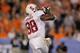 GLENDALE, AZ - JANUARY 02: Ty Montgomery #88 of the Stanford Cardinal catches a 53-yard touchdown reception in the first quarter against the Oklahoma State Cowboys during the Tostitos Fiesta Bowl on January 2, 2012 at University of Phoenix Stadium in Glendale, Arizona. (Photo by Doug Pensinger/Getty Images)