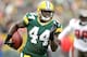 GREEN BAY, WI - NOVEMBER 20: James Starks #44 of the Green Bay Packers carries the ball after making a reception against the Tampa Bay Buccaneers at Lambeau Field on November 20, 2011 in Green Bay, Wisconsin. (Photo by Matthew Stockman/Getty Images)