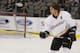 DALLAS, TX - MARCH 10: Teemu Selanne #8 of the Anaheim Ducks during warmups before the first period of a hockey game against the Dallas Stars at the American Airlines Center on March 10, 2012 in Dallas, Texas. (Photo by Brandon Wade/Getty Images)