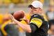 PITTSBURGH, PA - OCTOBER 7 : Ben Roethlisberger #7 of the Pittsburgh Steelers throws a pass during warmups prior to the game against the Philadelphia Eagles on October 7, 2012 at Heinz Field in Pittsburgh, Pennsylvania. (Photo by Joe Sargent/Getty Images)