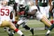 EAST RUTHERFORD, NJ - SEPTEMBER 30: Jeremy Kerley #11 of the New York Jets tries to break tackle of Patrick Willis #52 of the San Francisco 49ers during a game at MetLife Stadium on September 30, 2012 in East Rutherford, New Jersey. (Photo by Jeff Zelevansky/Getty Images)