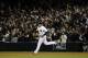 Oct 10, 2012; Bronx, NY, USA; Yankees left fielder Raul Ibanez (27) rounds the bases after his ninth inning home run against the Baltimore Orioles during game three of the 2012 ALDS at Yankee Stadium. Mandatory Credit: Noah K. Murray/THE STAR-LEDGER via US PRESSWIRE