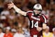 COLUMBIA, SC - OCTOBER 06: Connor Shaw #14 of the South Carolina Gamecocks reacts after drawing the Georgia Bulldogs defense offsides on fourth down at Williams-Brice Stadium on October 6, 2012 in Columbia, South Carolina. (Photo by Kevin C. Cox/Getty Images)