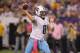Oct 7, 2012; Minneapolis, MN, USA; Tennessee Titans quarterback Matt Hasselbeck (8) throws during the fourth quarter against the Minnesota Vikings at the Metrodome. Mandatory Credit: Brace Hemmelgarn-US PRESSWIRE